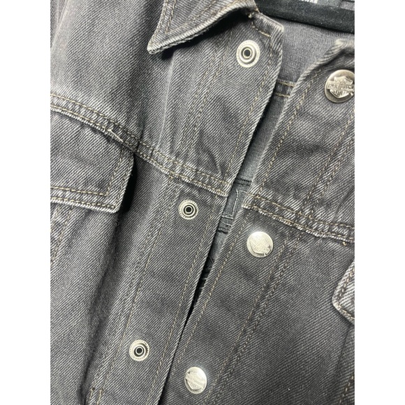 Men’s Harley Davidson Black Jean Jacket Size L - Picture 7 of 10